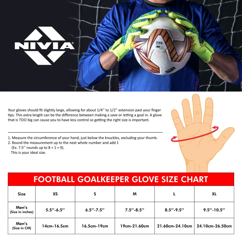 Goalkeeper Glove Size Chart