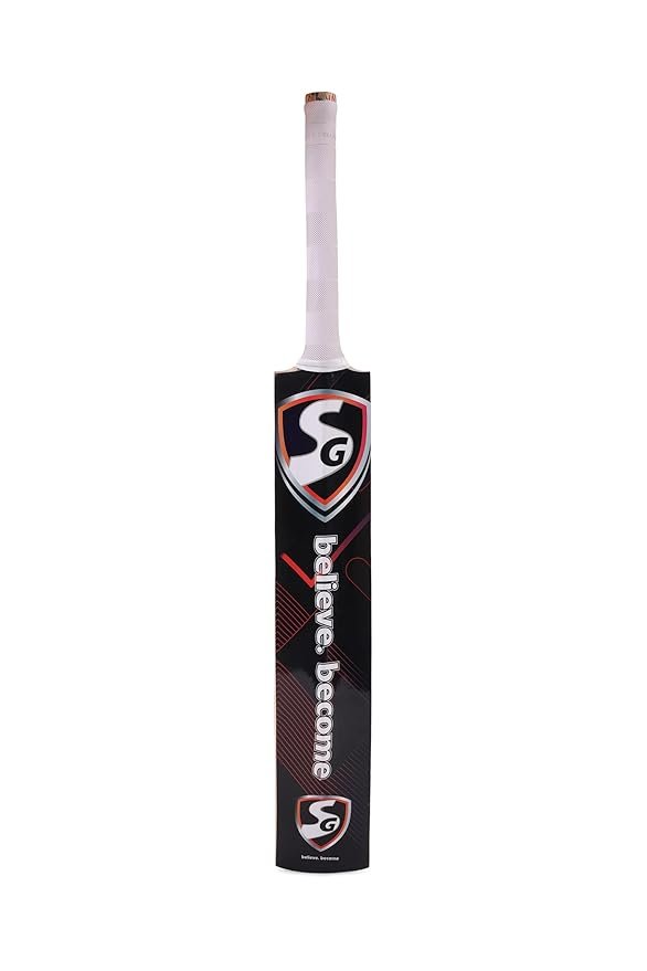 SG Thunder Plus Kashmir Willow Cricket Bat with durable blade and strong grip for leather ball cricket.