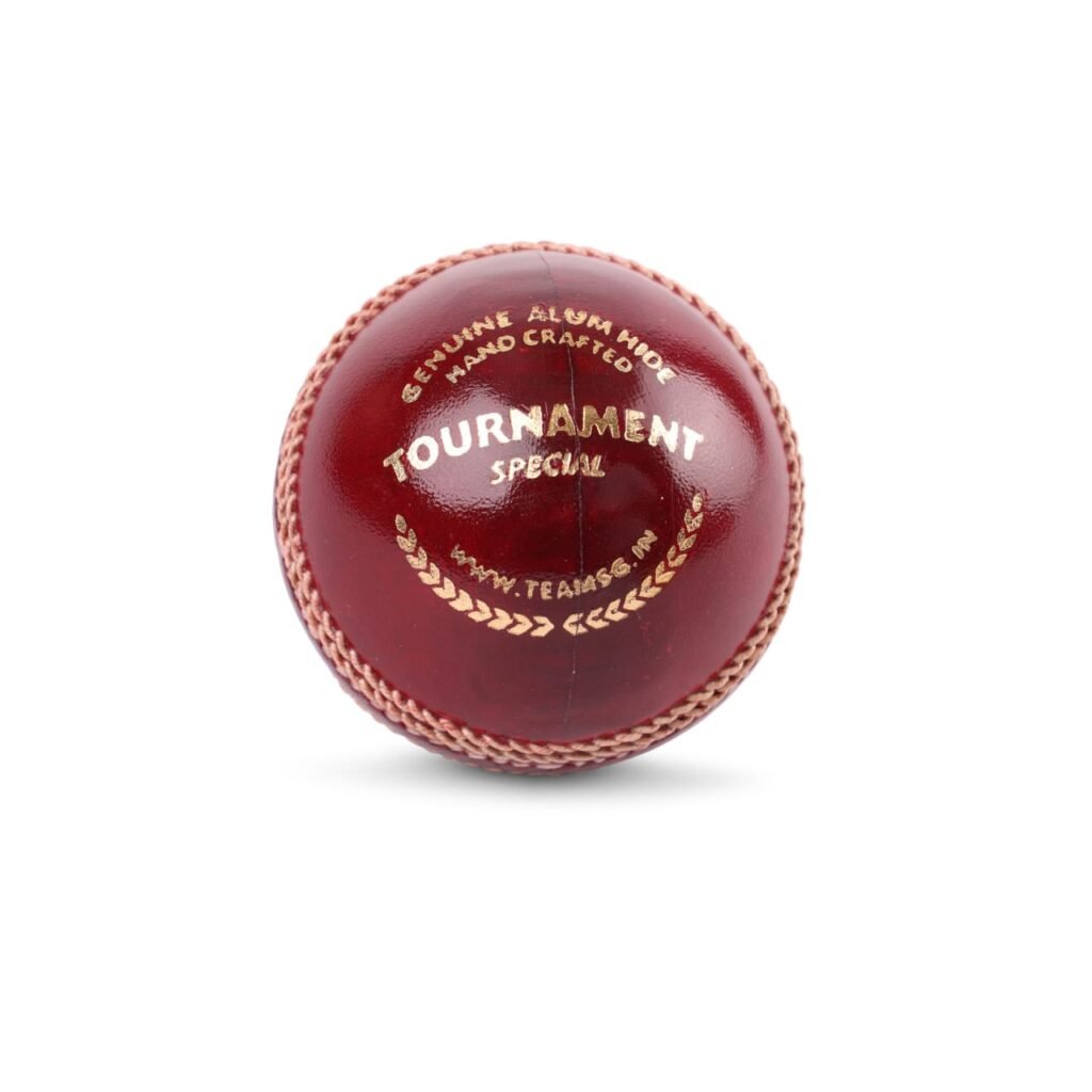 SG Tournament™ Cricket Leather Ball – High-quality, hand-stitched leather ball for professional cricket with superior swing, bounce, and durability.