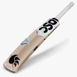 DSC Condor Aviator Kashmir Willow Cricket Bat showcasing massive edges, pronounced bow, and cushioned grip for optimal performance.