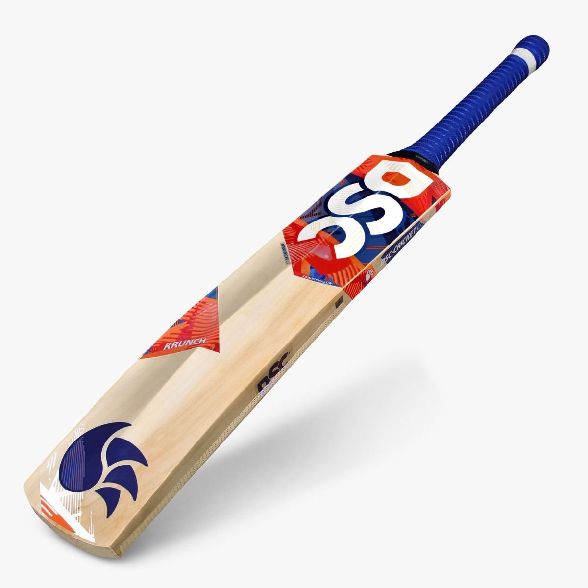 DSC Krunch 22 Kashmir Willow Bat showcasing massive edges, pronounced bow, and cushioned grip for optimal performance.