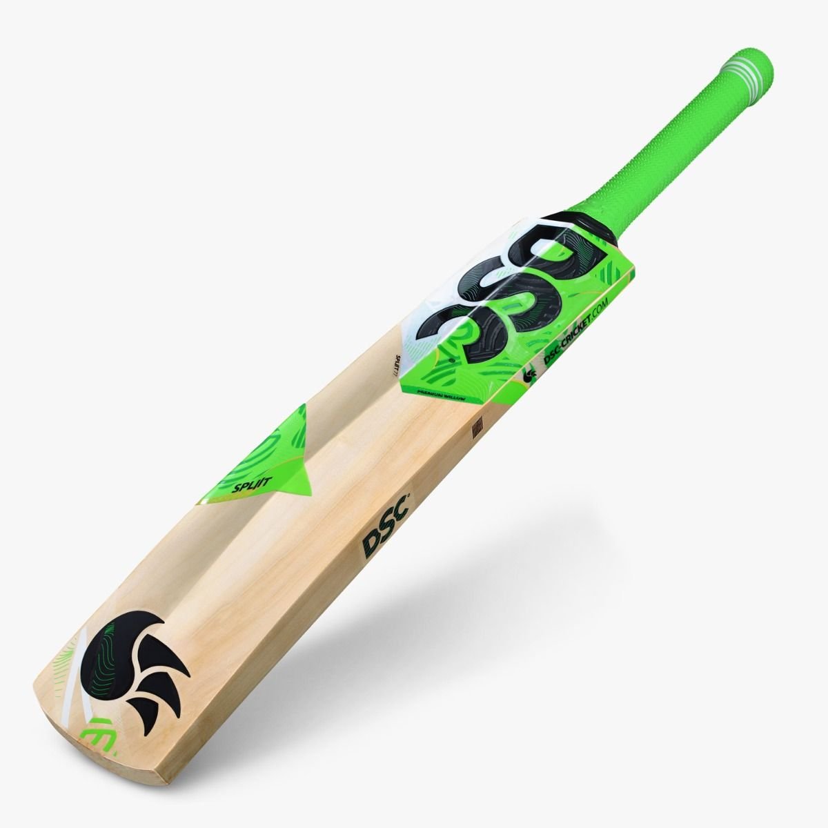 DSC Spliit 77 Kashmir Willow Bat featuring thick edges, extended blade, and pro grip—built for high performance and bold shot execution.