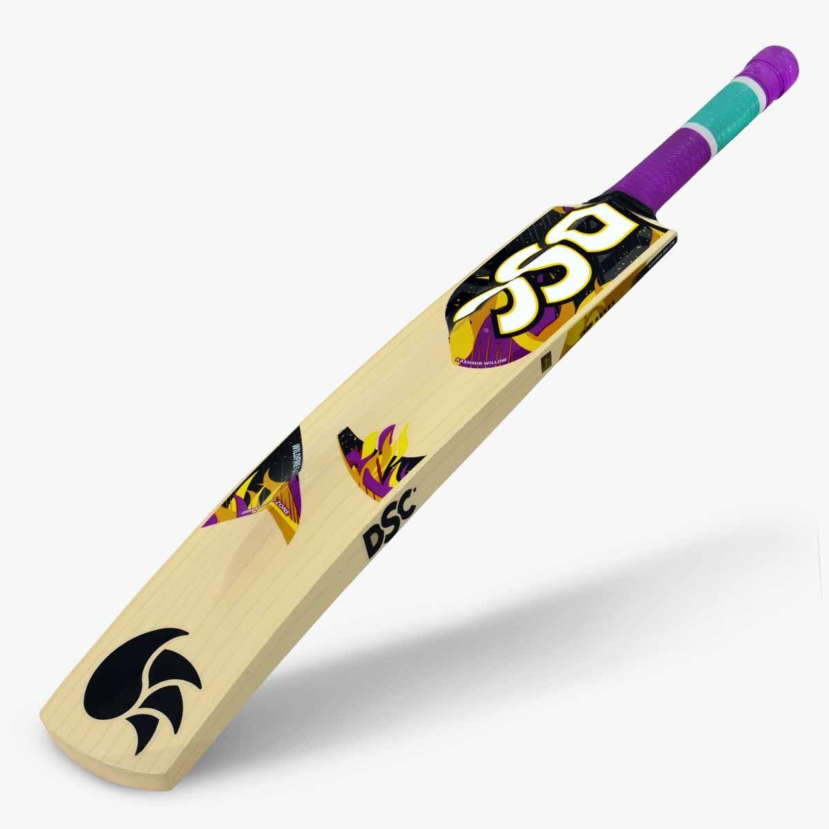 DSC Wildfire Ignite Tennis Bat featuring bold design, thick edges, and strong grip—engineered for aggressive tennis ball cricket play.